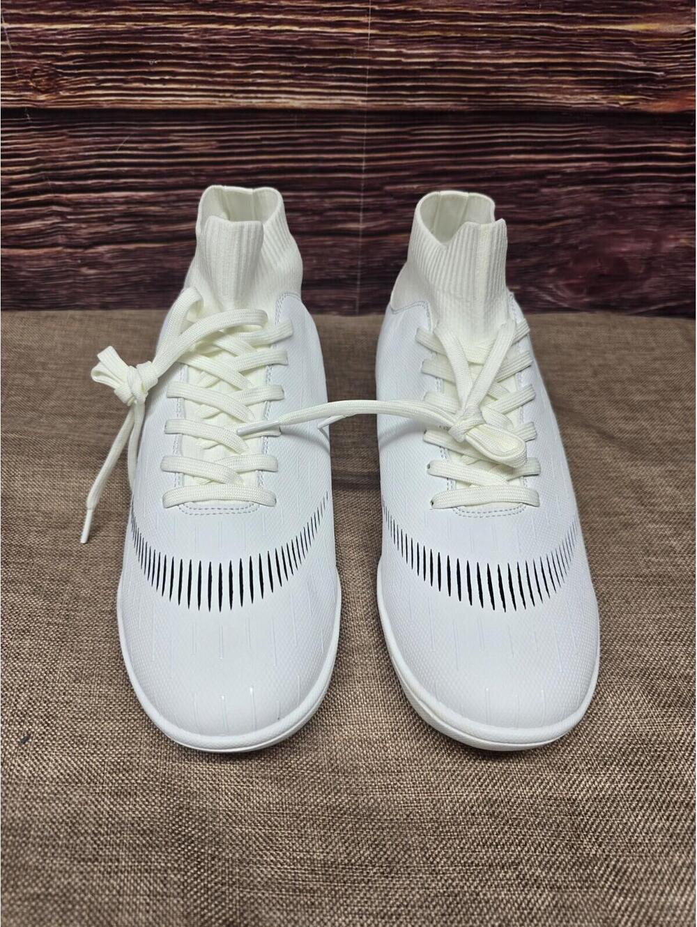 Men's Soccer Cleats with High-Tops Lace-Up Non-Slip Spikes Ankle-Cuff Sz 8.5